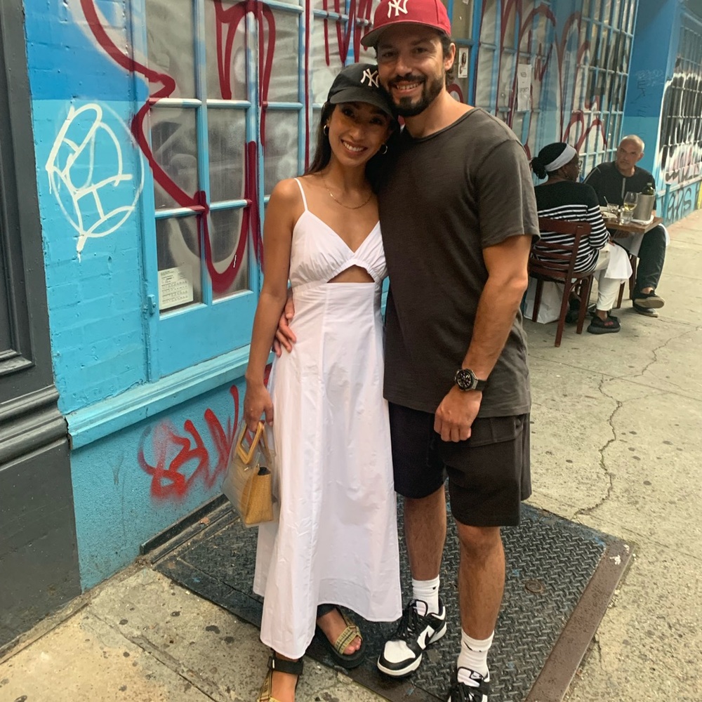 White cotton cutout dress